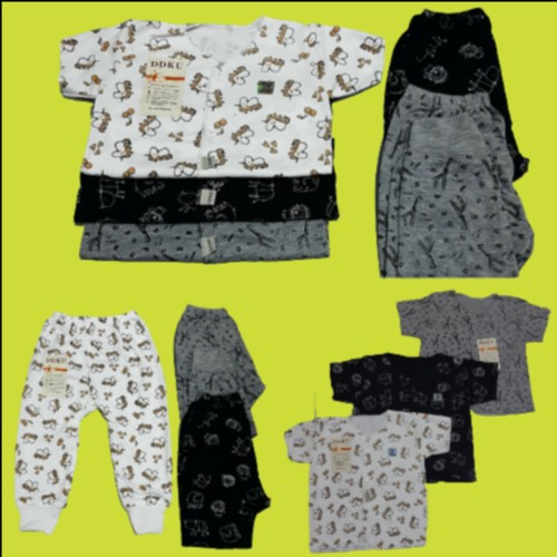 3pcs baju bayi  pendek+3pcs celana panjang bayi DDKU