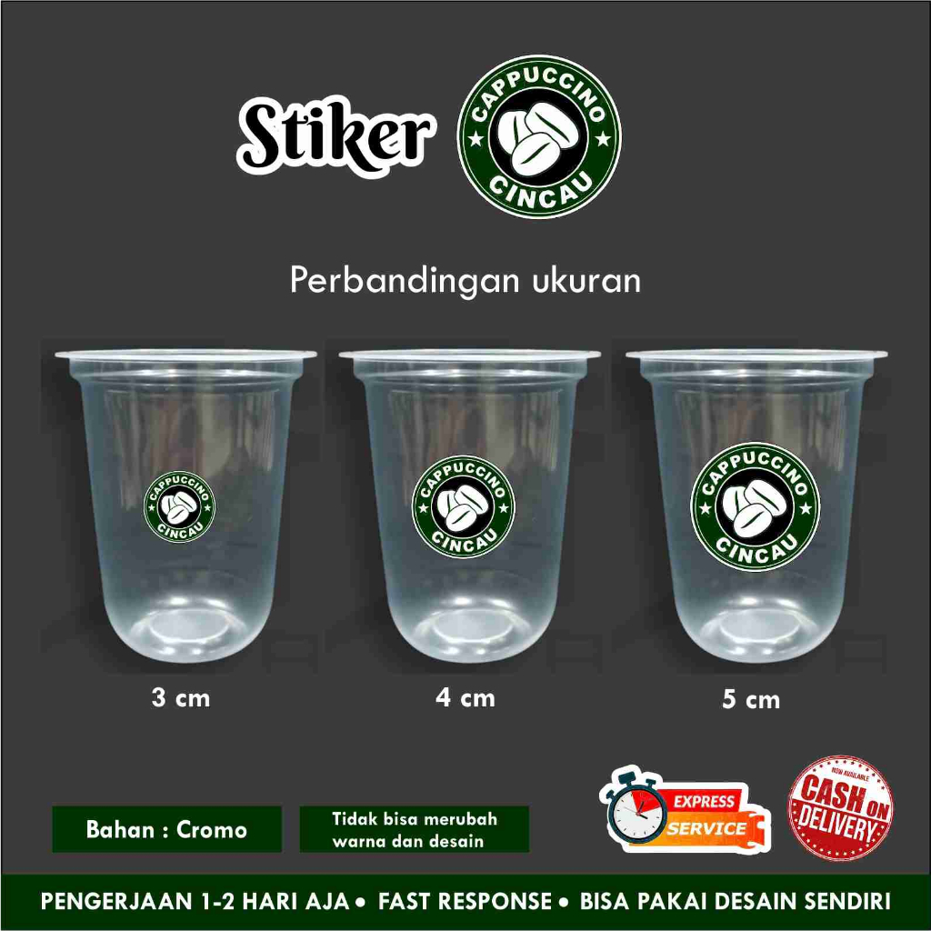 

[121 pcs] Stiker CAPPUCCINO CINCAU cromo / ES TEH / minuman / stiker cup / capucino / cappucino cingcau