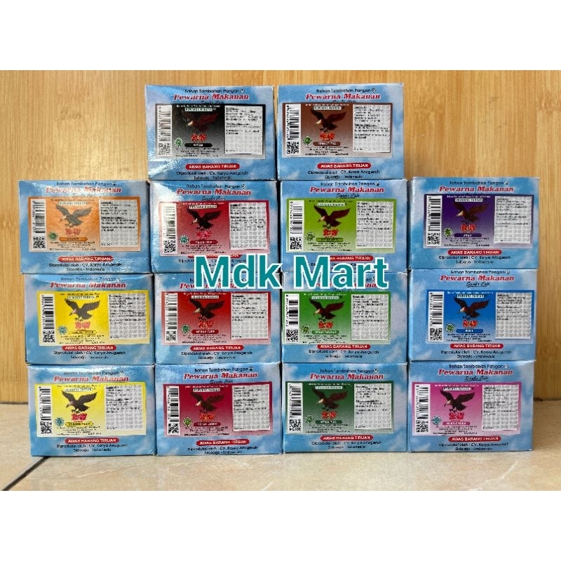 

Pewarna Makanan Rajawali berbagai warna 12,5ml 12Pcs