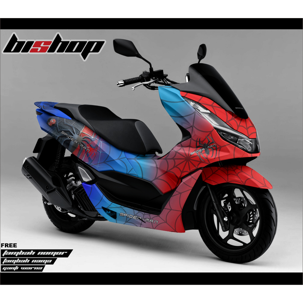 decal sticker full body new pcx 160 variasi motif spiderman gradasi varian warna