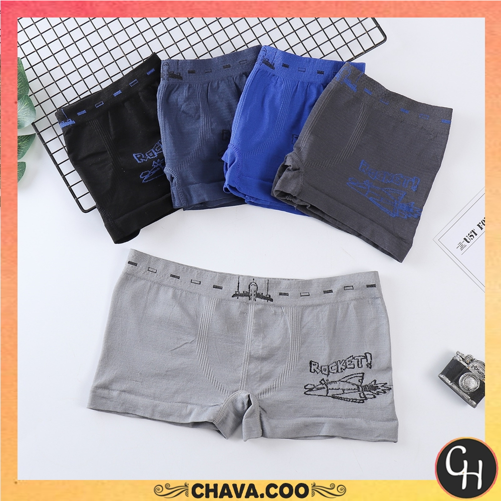 CHAVA | BX1390 Boxer Anak Motif Kartun Celana Dalam Anak Laki-Laki Bahan Katun Motif Rocket Sempak