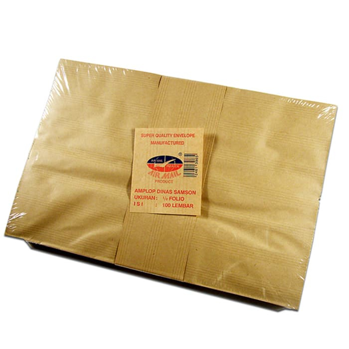 

Amplop Cokelat Folio Merek Air Mail (1 Pak)
