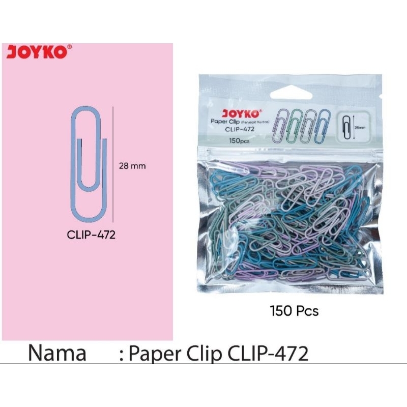 

Paper clip Warna Joyko CLIP-472 (1set/isi 150pcs)