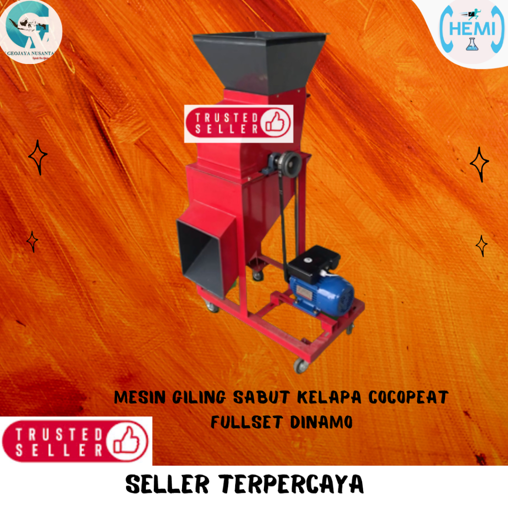 Mesin Giling Sabut Kelapa Cocopeat, (FULLSET DINAMO)