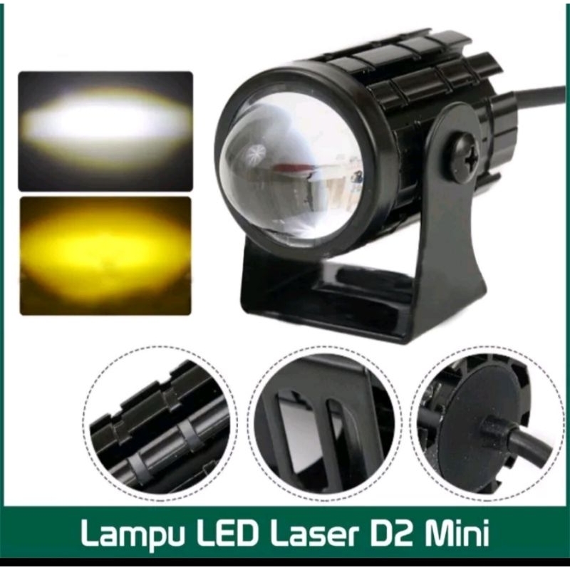 Lampu Tembak Sorot Led Laser D2 + Saklar 12-80v Universal Motor Mobil Vario mio beat supra scoopy ae
