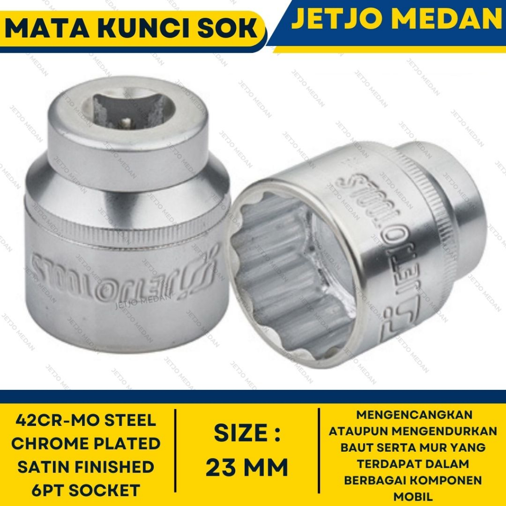 Jetjo - Mata Kunci Sok 23 MM 3/4" DR 6 PT LAKONI PRO mata kunci shock sock
