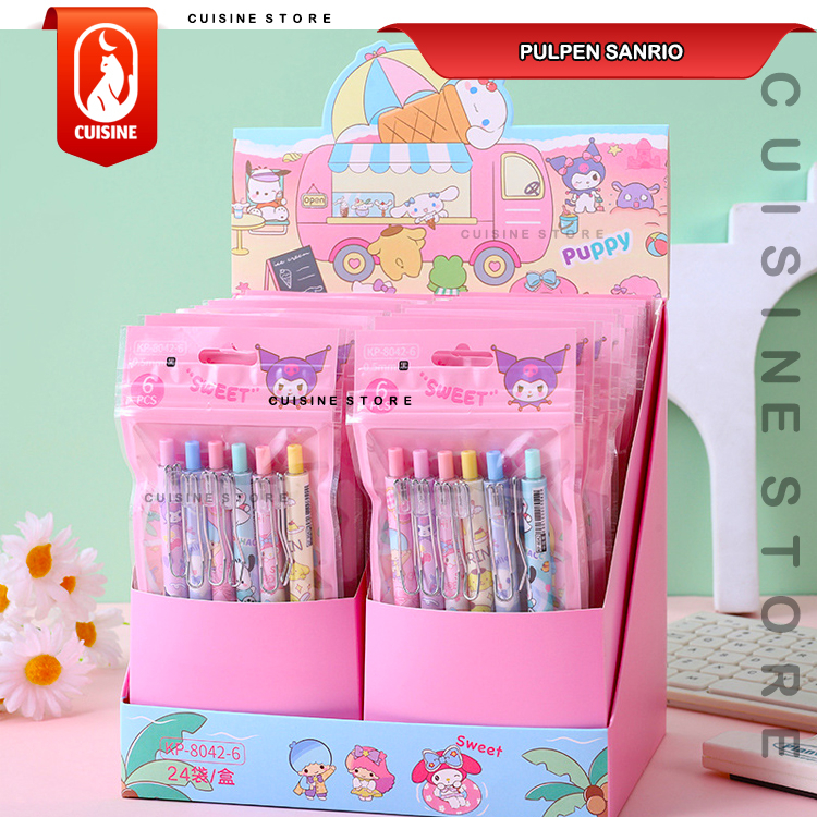 

[CUISINE] Pulpen GeL Cetek 0.5 MM ISI 6PCS Pena Tik Tek Karakter Lucu