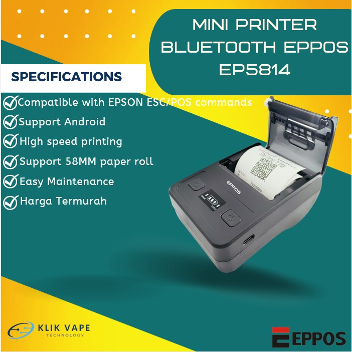 TERMURAH Mini Printer Bluetooth EPPOS EP5814