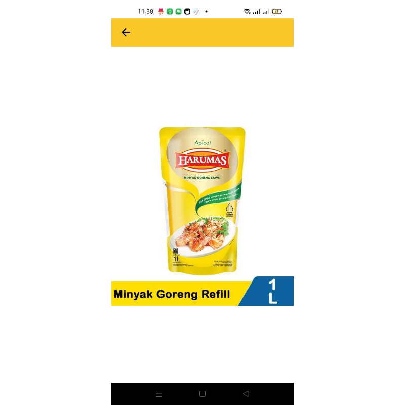 

minyak goreng harumas 1 liter