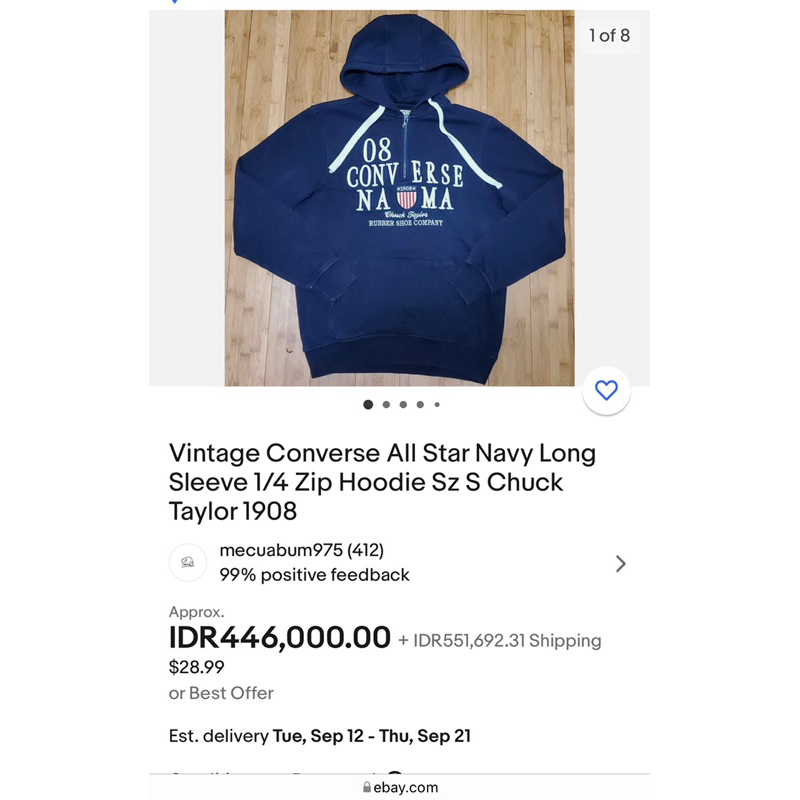 vintage halfzip hoodie converse chuck taylor 1908