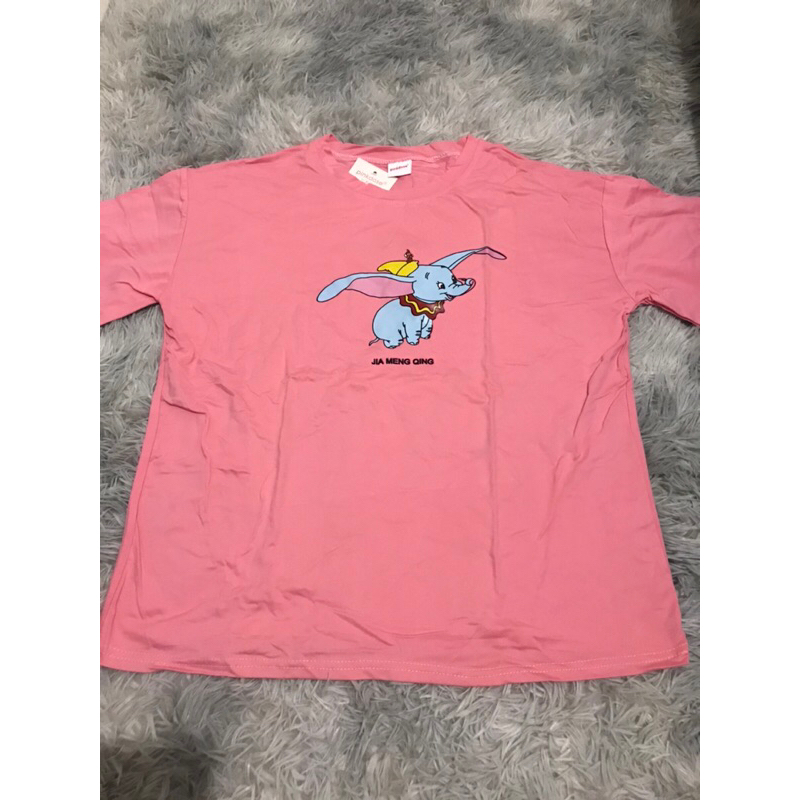 kaos motif gajah wanita dewasa atasan baju pinkdose