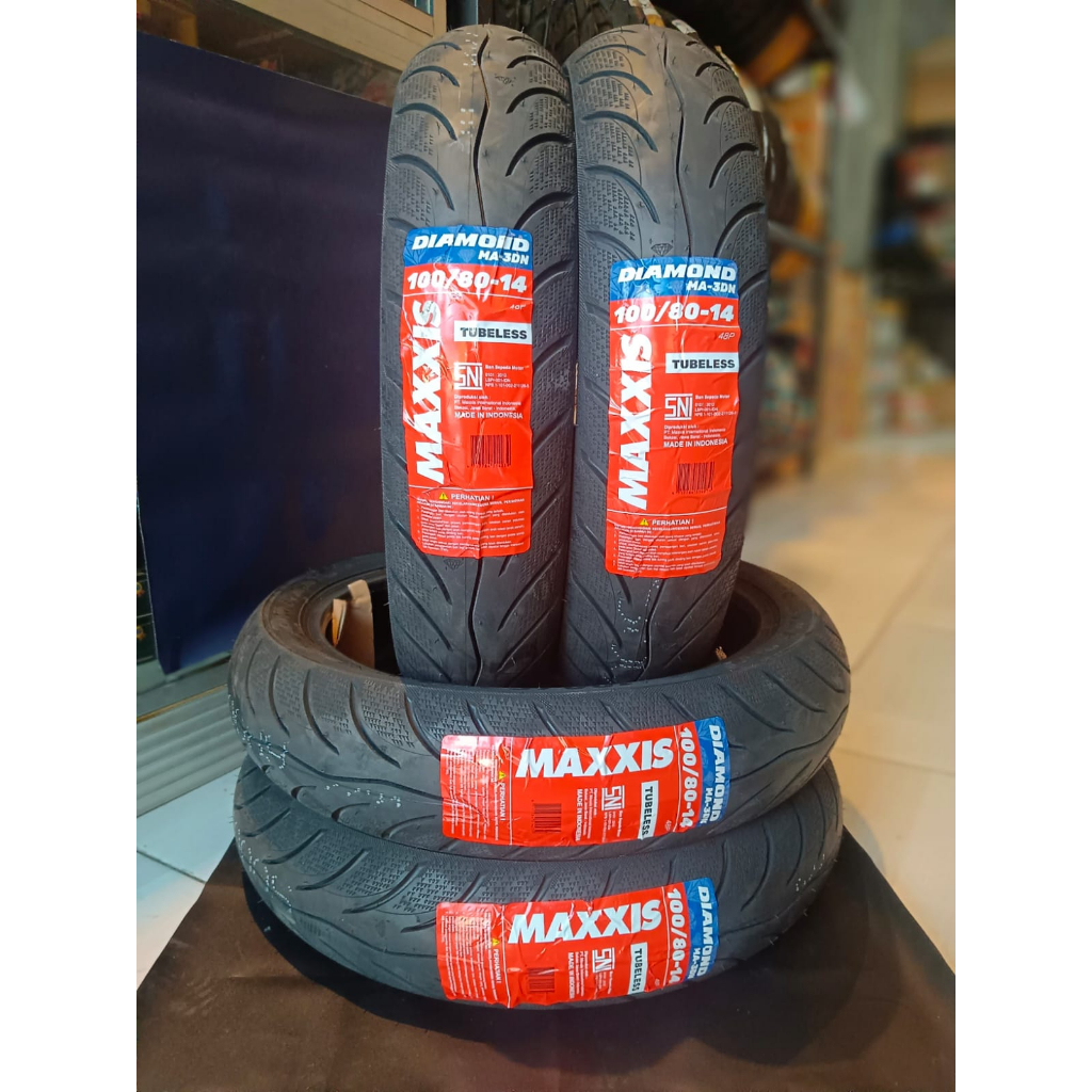 BAN MOTOR MAXXIS TUBLES UKURAN 100/80-14 BAN TUBELES MATIC RING 14 BAN MOTOR VARIO 125 150 ORIGINAL