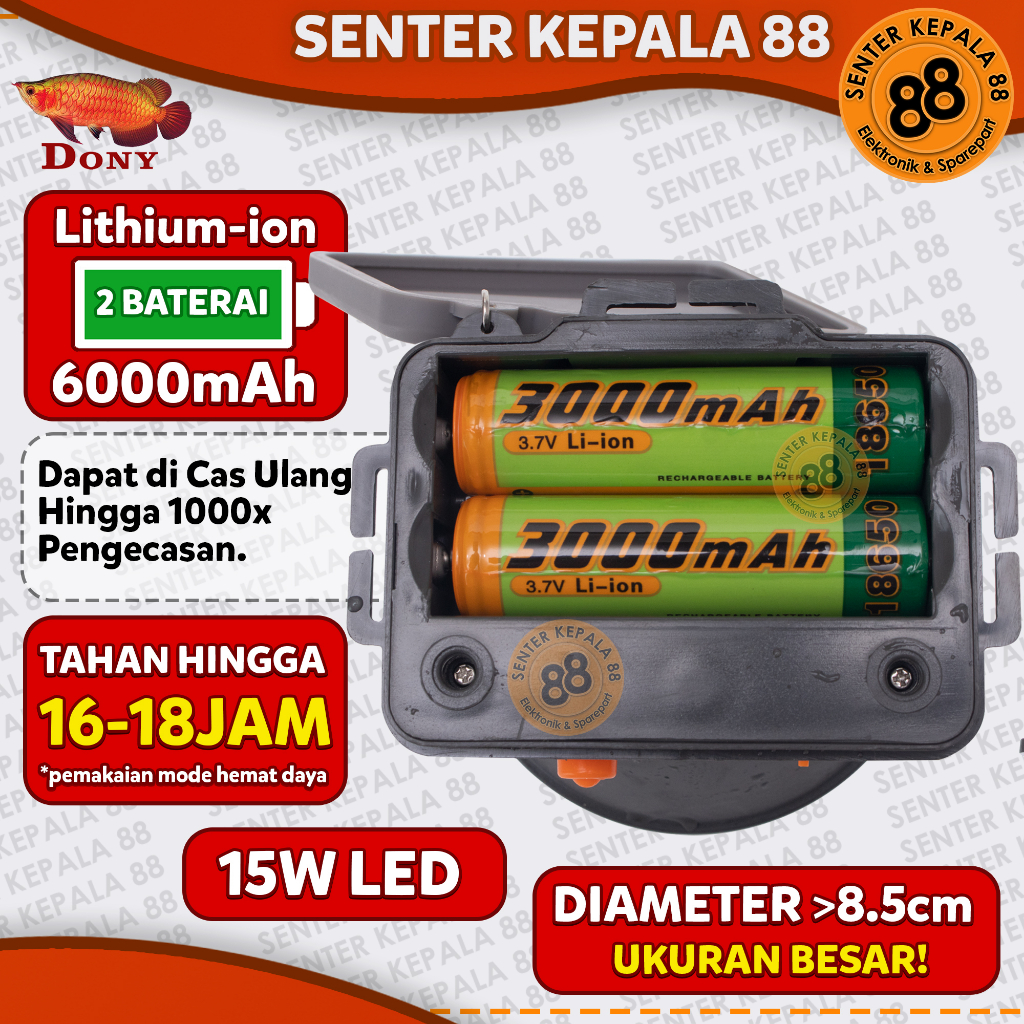 Dony Senter Kepala Lampu Kepala Led Bisa Ganti Copot Baterai Batre Kl 193 Silaumen Silau Men Led