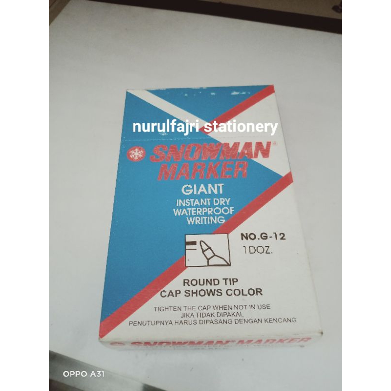 spidol permanen snowman merah 1 pack