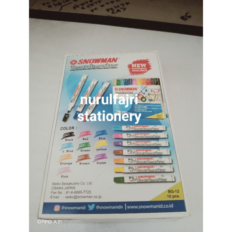 

spidol white board snowman hitam 1 pack