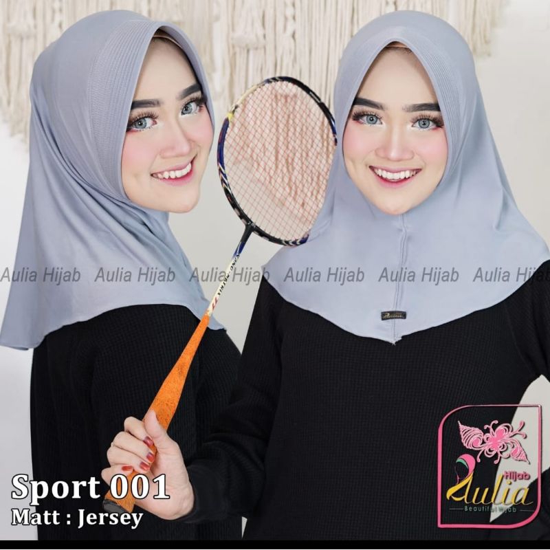 Hijab Sport Aulia Size M // Jilbab Sporty Kerudung Daily Sport Bahan Jersey Tebel Premium