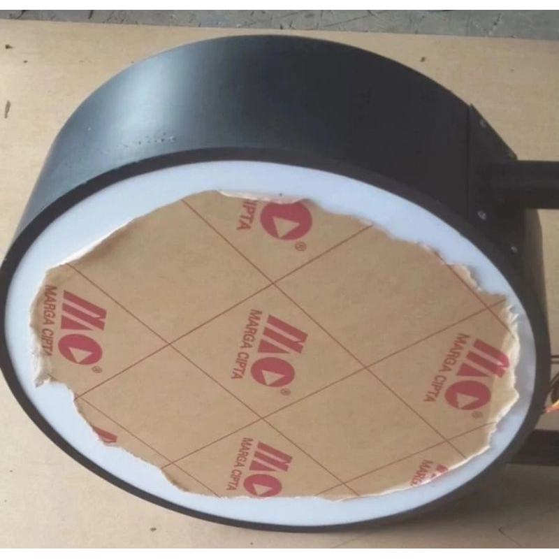 Neon Box Bulat polos diameter 60 cm 2 sisi