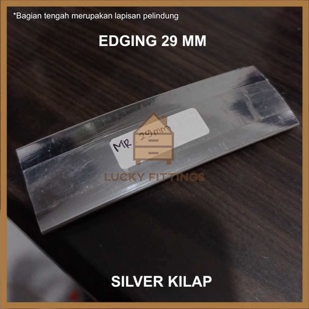 Premium Edging Baleno HPL Silver Tebal 2 mm / taco PVC 29 34 mm Tebal 2 mm