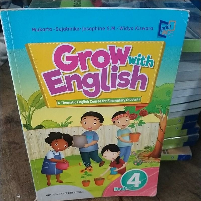 Buku Bahasa Inggris / Grow with English Untuk Kelas 4 SD/MI Penerbit Erlangga