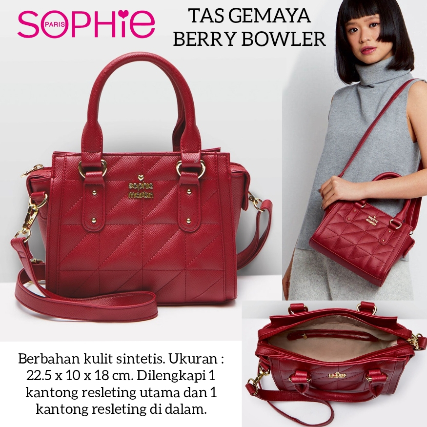TAS GEMAYA BERRY BOWLER SOPHIE MARTIN PARIS BEST SELLER TAS WANITA SELEMPANG BIRU HITAM PINK BAG