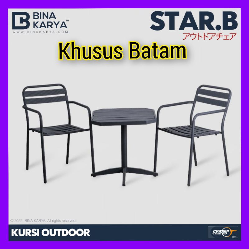 meja kursi teras STAR.B 2KURSI+1MEJA/MEJA KURSI ALUMINIUM (KHUSUS BATAM)