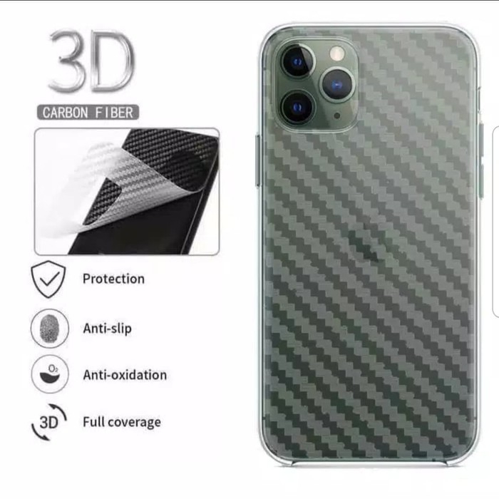 SKIN KARBON IPHONE 12 IPHONE 12 PRO IPHONE 12 PRO MAX - GARSKIN CARBON ANTI GORES BELAKANG HP