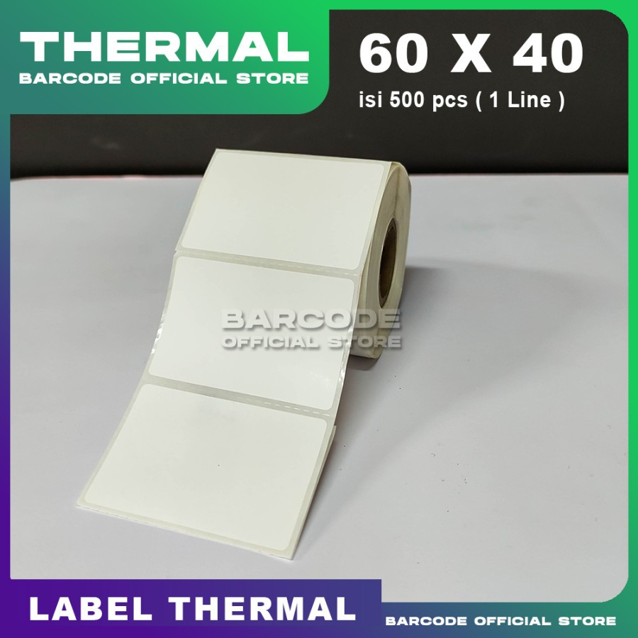 

Label Direct Termal 60 x 40 / 60x40 / 60x40mm Stiker Printer Barcode 1 Line