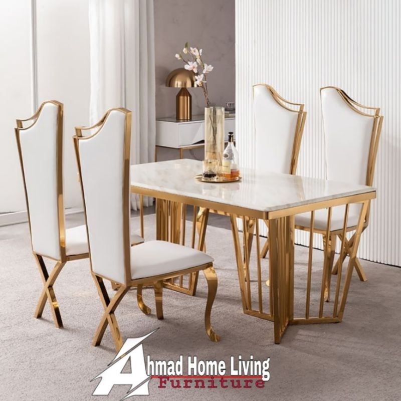 SET KURSI MAKAN STAINLESS MEJA MAKAN MEWAH KURSI MAKAN SULTAN BEST QUALITY