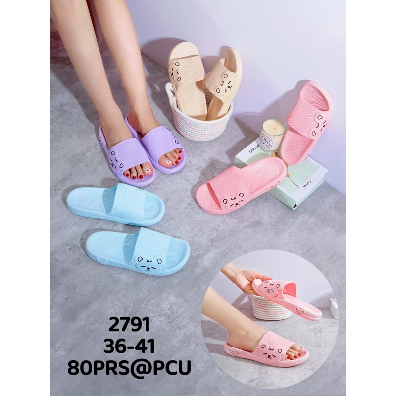 Sandal Slop Bear Garis Cewek Dewasa Empuk Lentur Laluna 2791