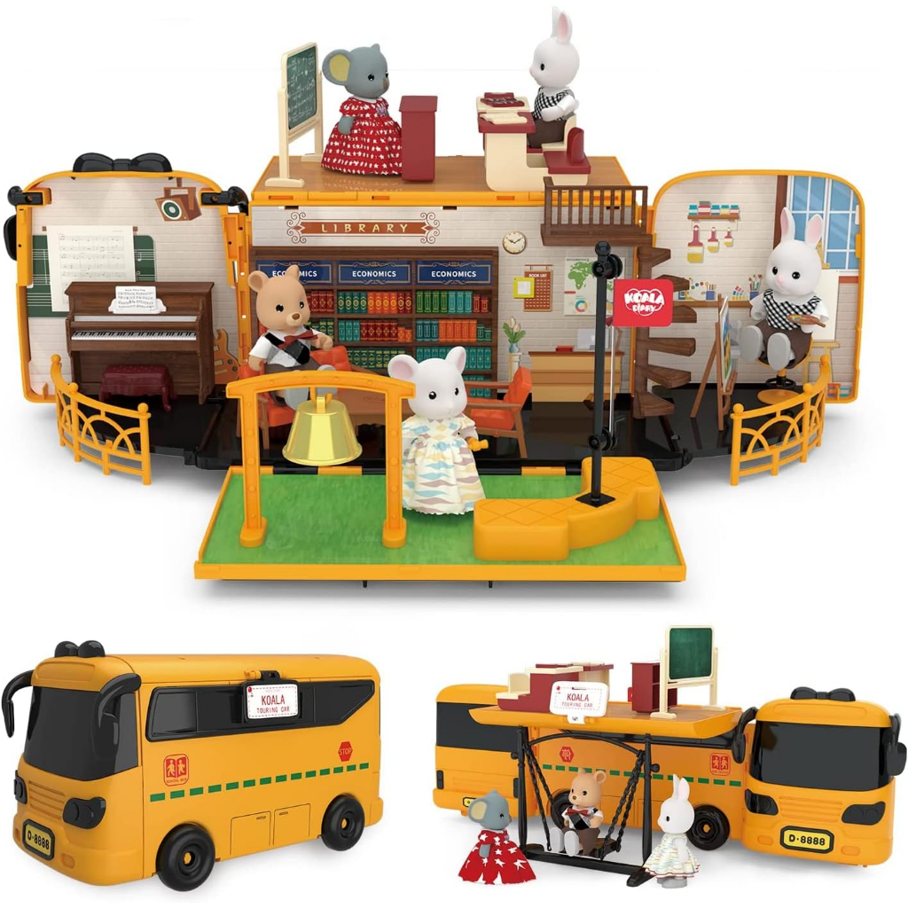 Koala Bus Tour - Doll House Bus tour - Bus School - Pretend Toys - Koala Diary House - Koala Bus Hou