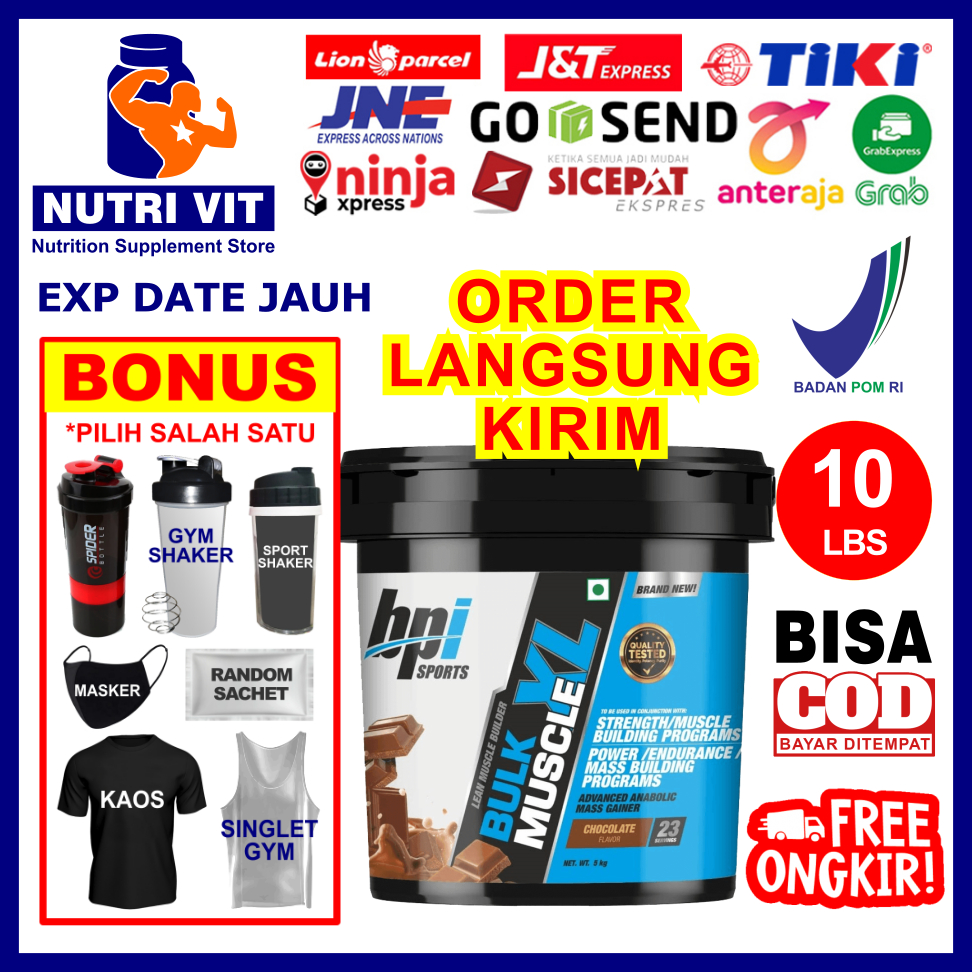 BPI Bulk Muscle XL 10 Lbs BPI Bulk XL Gainer 10Lb BPOM BPI Bulk Muscle XL Mass Gainer 10 Lbs BPI Mas