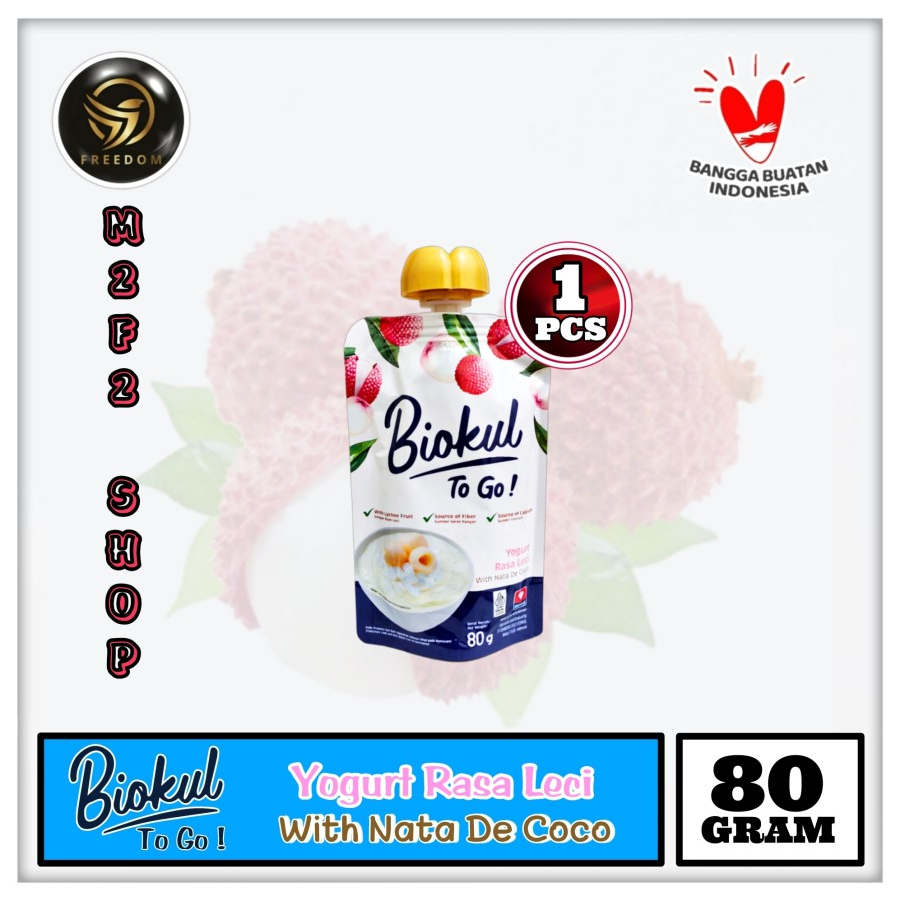 

Yogurt Biokul To Go Nata De Coco Rasa Leci - 80 gr (Kemasan Satuan)