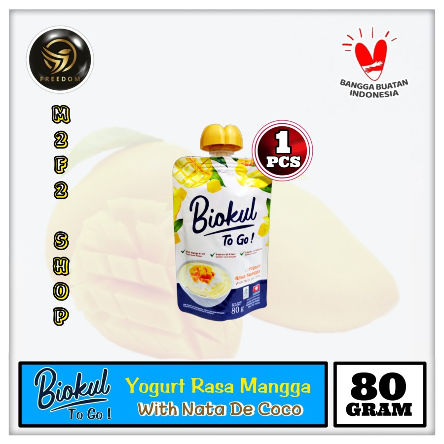 

Yogurt Biokul To Go Nata De Coco Rasa Mangga - 80 gr (Kemasan Satuan)