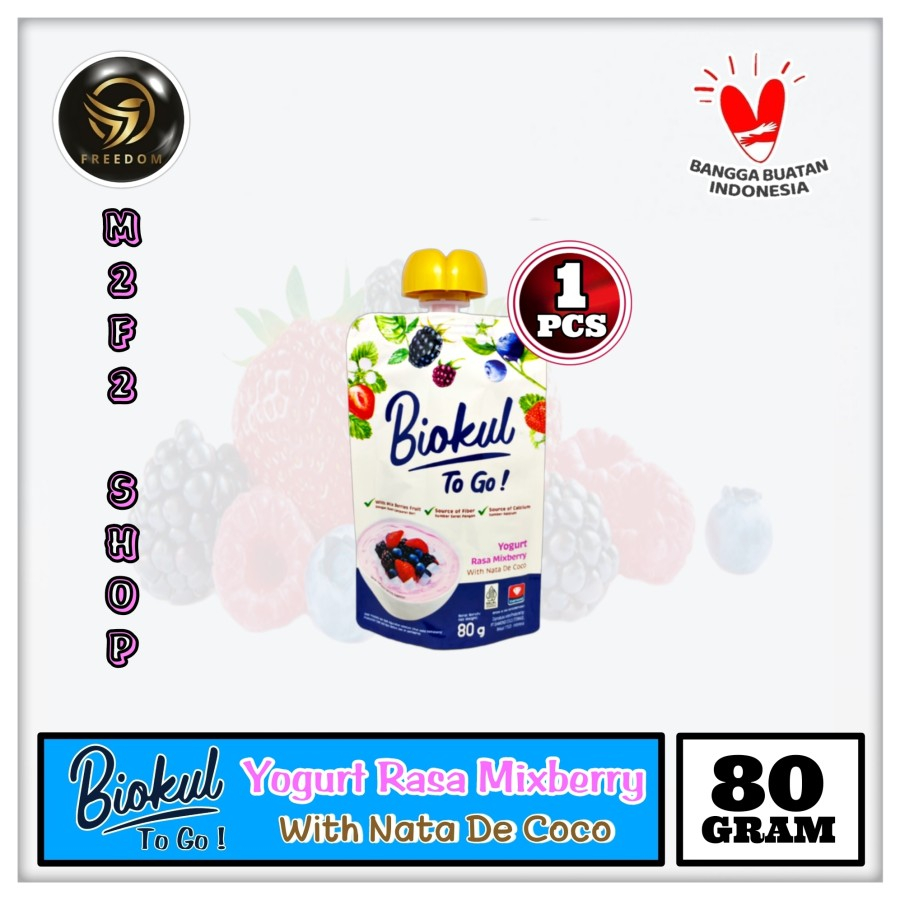 

Yogurt Biokul To Go Nata De Coco Rasa Mixberry | Aneka Berry - 80 gr (Kemasan Satuan)