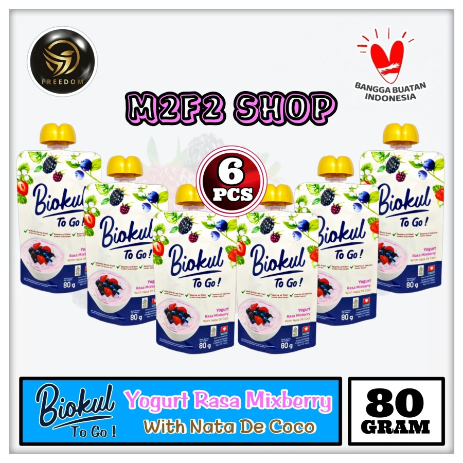 

Yogurt Biokul To Go Nata De Coco Rasa Mixberry | Aneka Berry - 80 gr (Kemasan 6 Pcs)