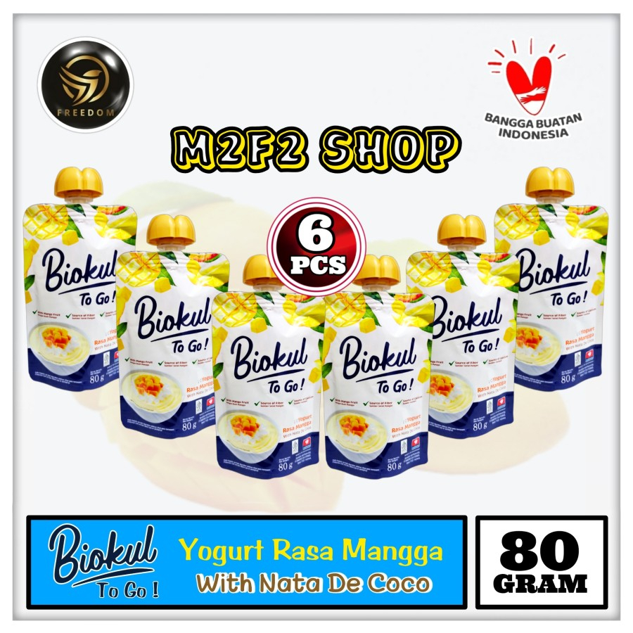 

Yogurt Biokul To Go Nata De Coco Rasa Mangga - 80 gr (Kemasan 6 Pcs)