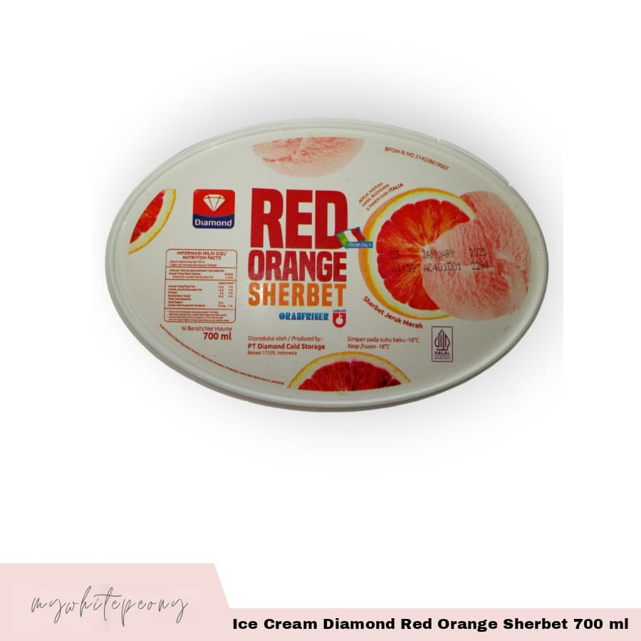 

Diamond Ice Cream Red Orange Sherbet 700 ml