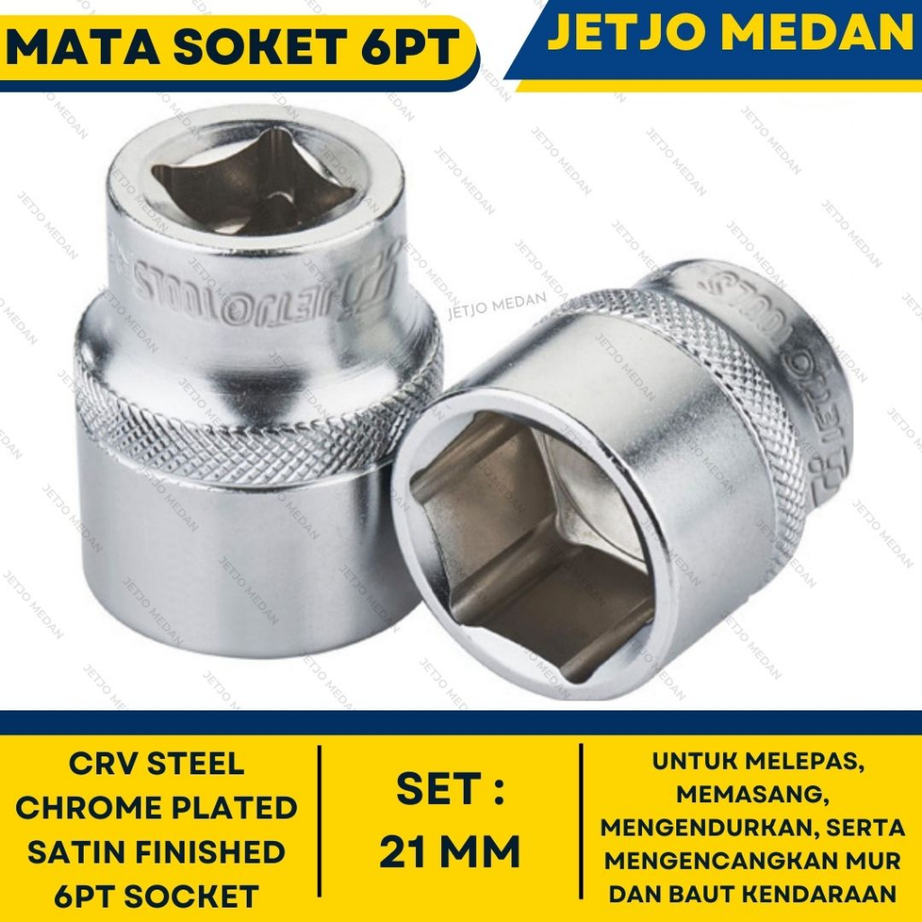 Jetjo - Mata Kunci Sok 21 MM 1/2" 6PT Lakoni Pro Mata kunci sock shock