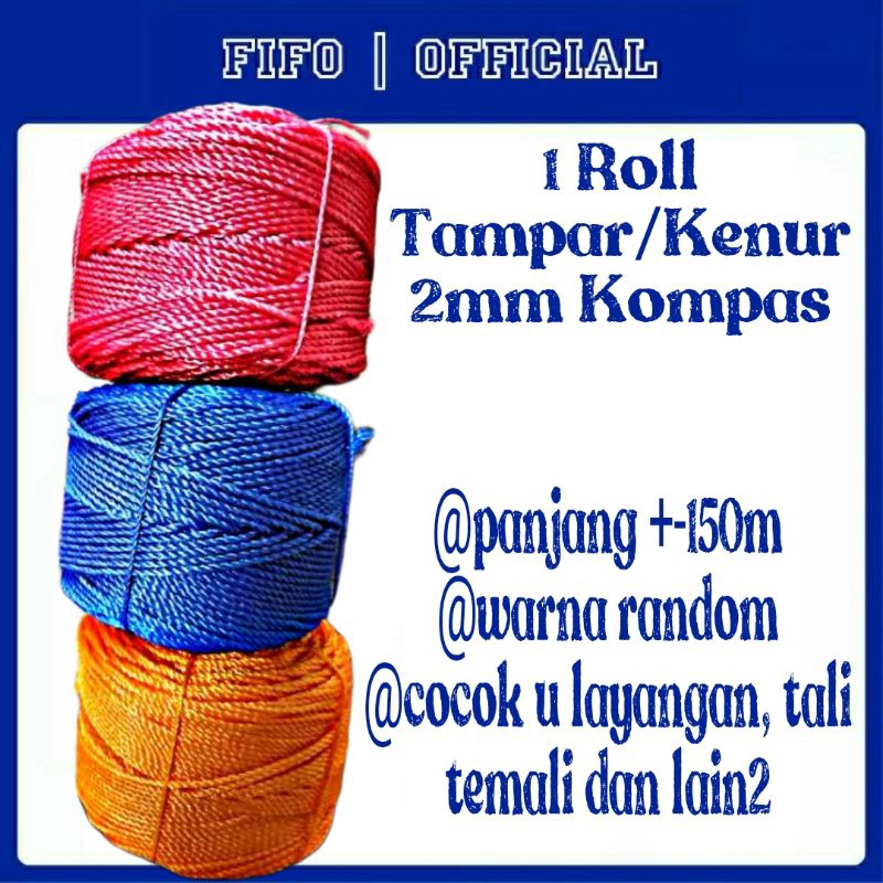 [KENUR 2MM] 1ROLL TALI TAMPAR 2MM KOMPAK ORIGINAL/ TALI TAMBANG 2MM TALI SENAR TALI LAYANGAN/ TALI N