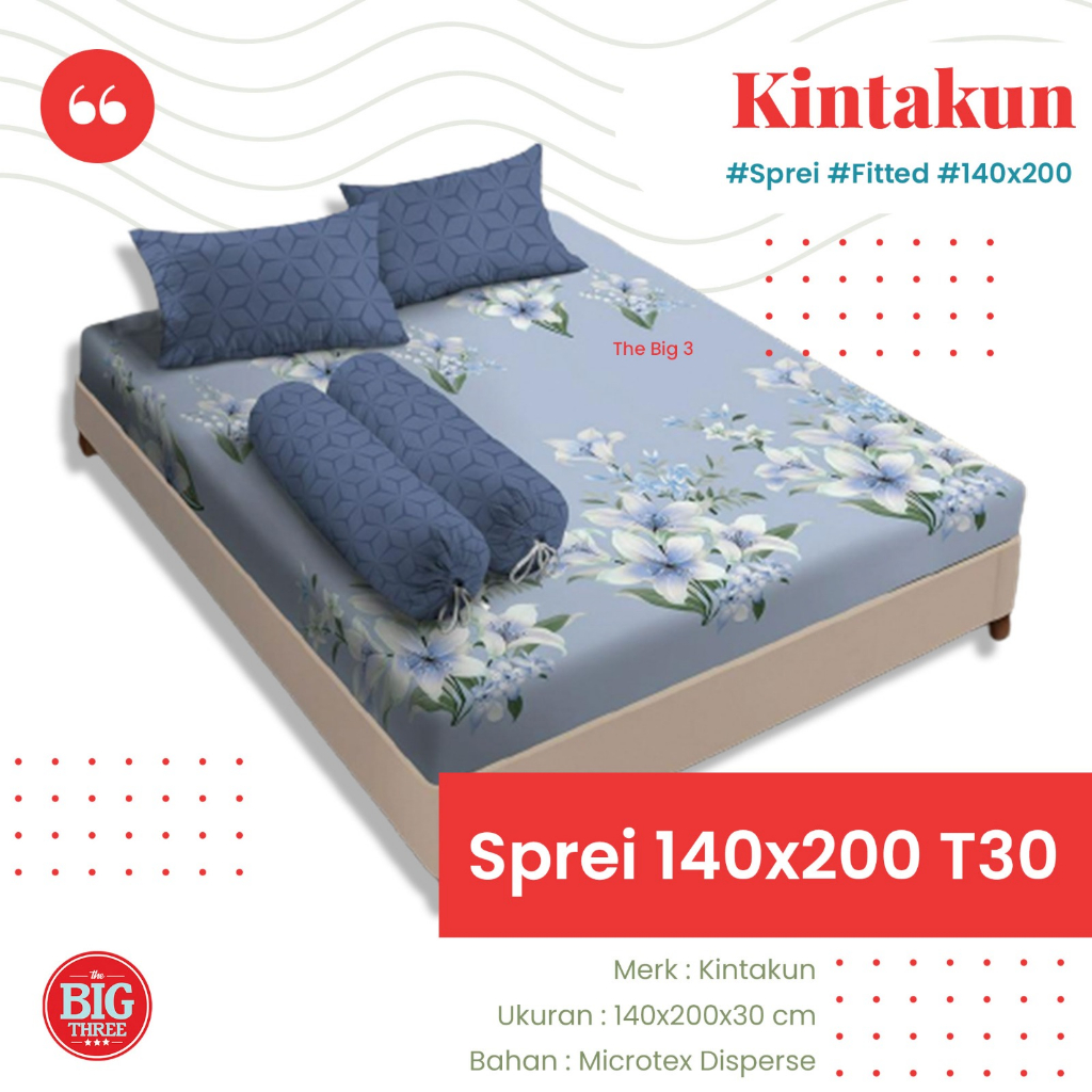 KINTAKUN Sprei 140x200 Tinggi 30 cm Motif Amina Wiyata Citra Gian Nadhar Shakila Arfana - SP 140T30