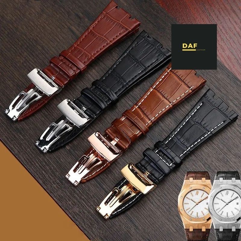 STRAP AP 725A Strap Tali Karet kulit asli 1000% Jam Audemars Piguet Rubber strap Jam Audemars Piguet