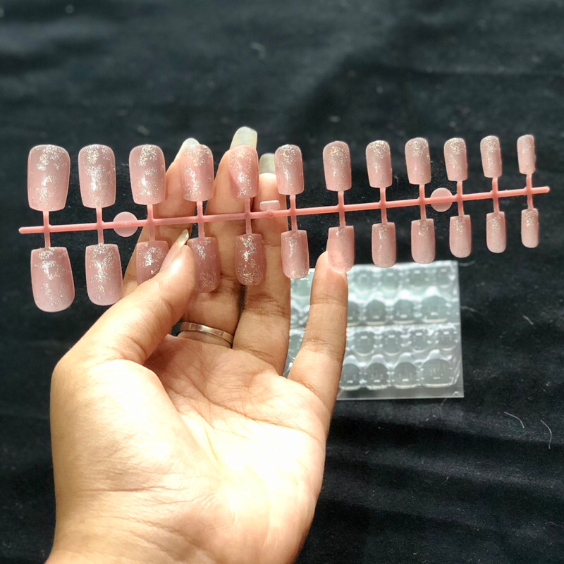Kuku palsu 24 pcs lucu instant nail art fake nails akrilik kuku palsu sticker kuku palsu nail art fa