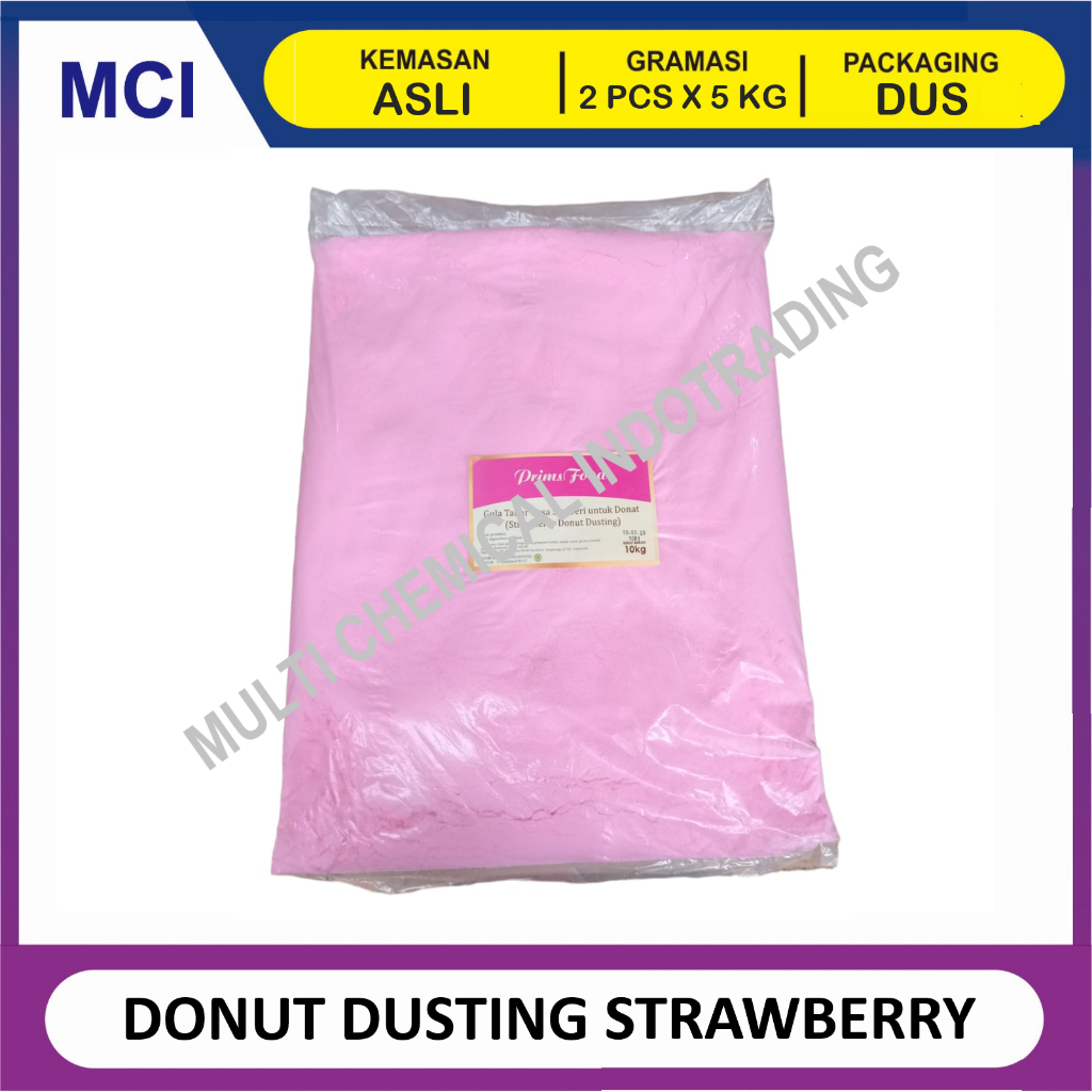 

PRIMSFOOD DONUT DUSTING GULA DONAT DINGIN STRAWBERRY MINT STROBERI 5 KG - 1 DUS 2 PCS
