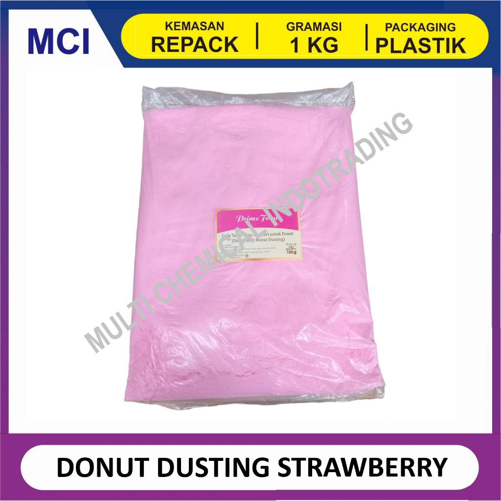 

PRIMSFOOD DONUT DUSTING GULA DONAT DINGIN STRAWBERRY MINT STROBERI REPACK 1 KG