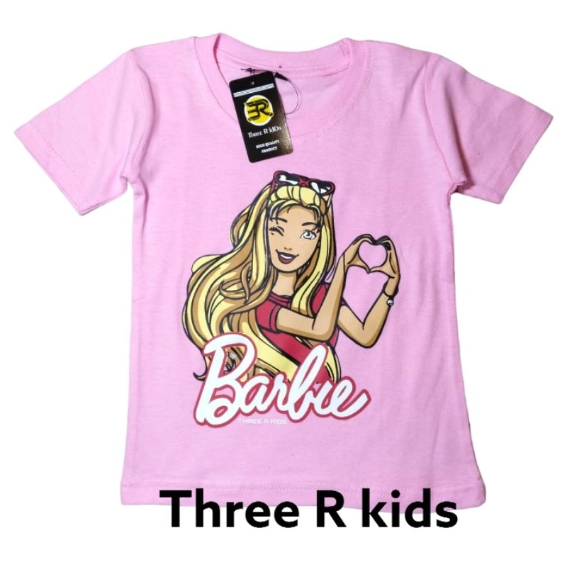 kaos baju anak Barbie perempuan 3rkids