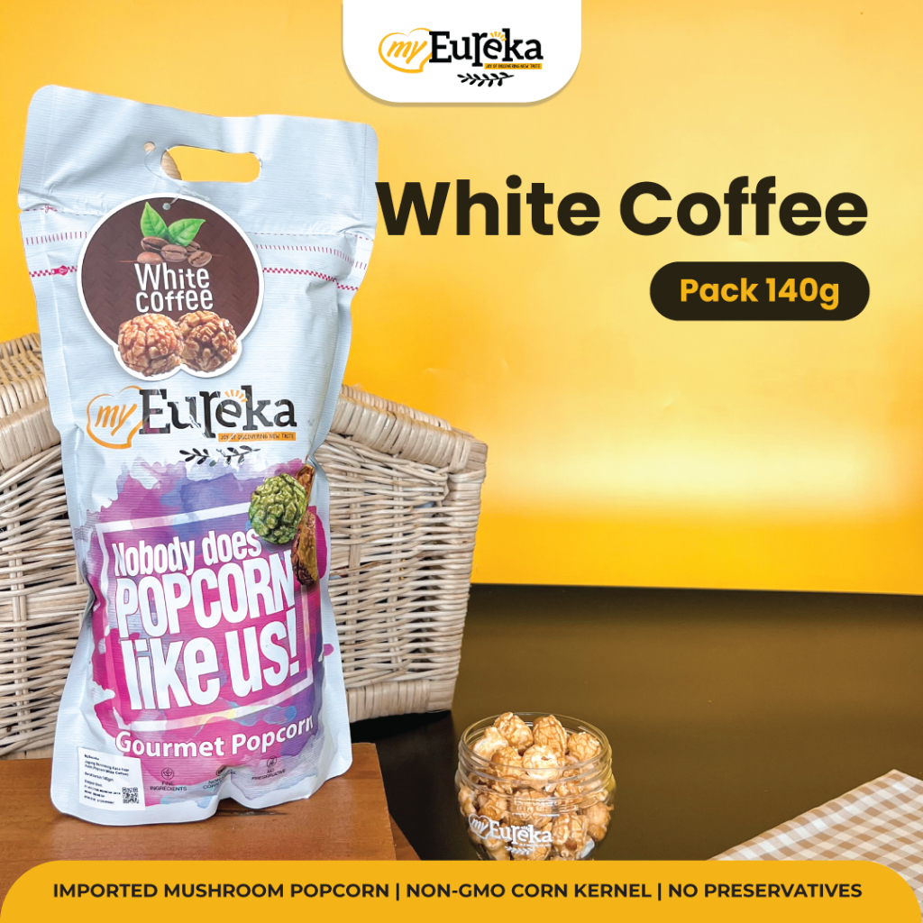 

Eureka Popcorn White Coffee Pack 140g | Snack Cemilan Impor