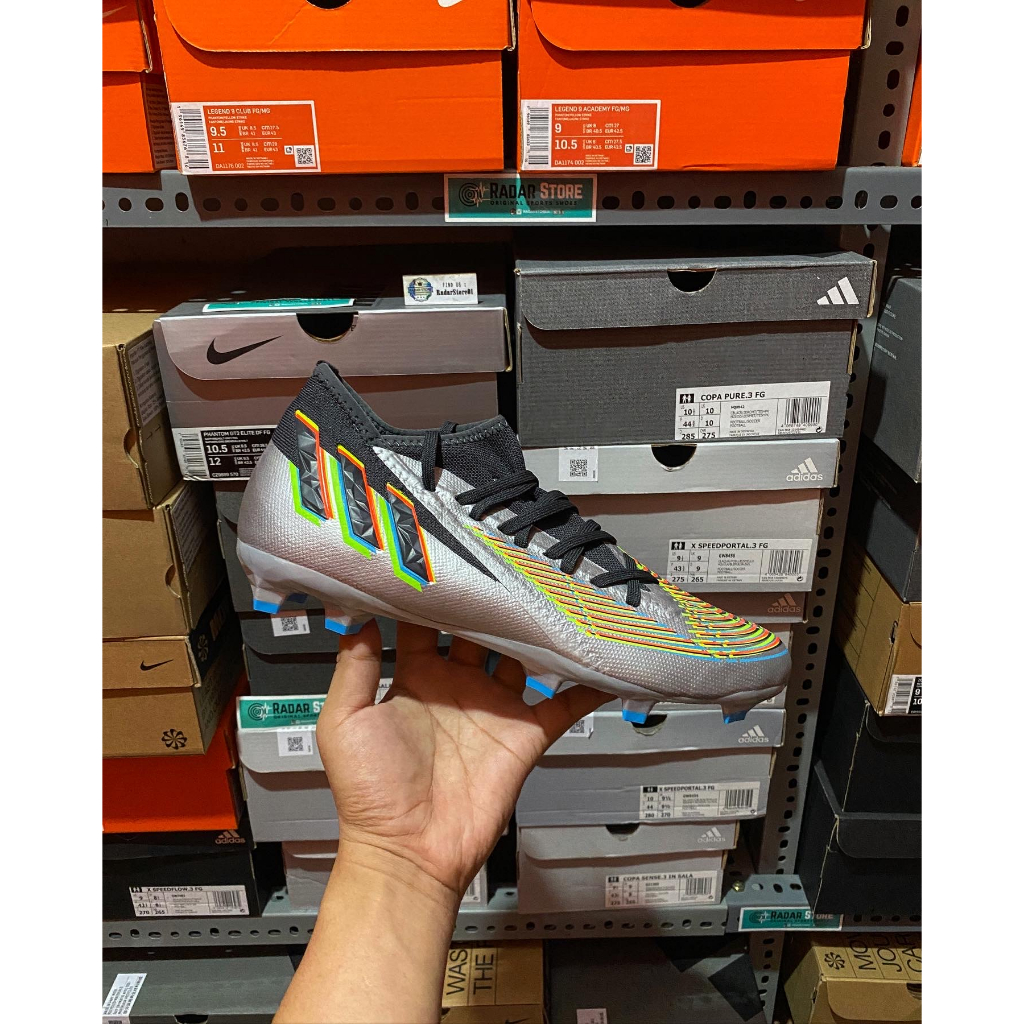 Sepatu Bola Adidas Predator Edge.3 FG Silver HR1524 Original BNIB