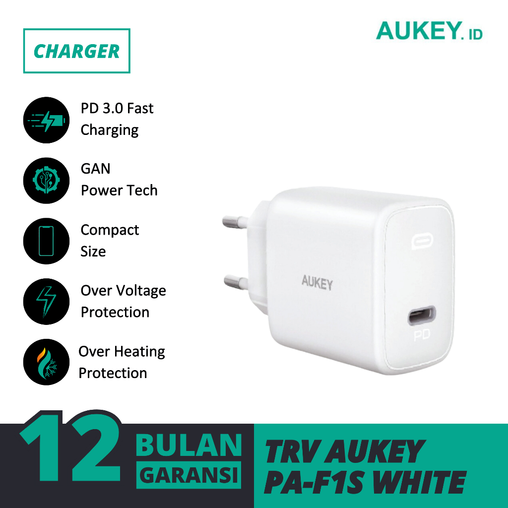 Aukey Charger 20W PD 3.0 Fast Charging