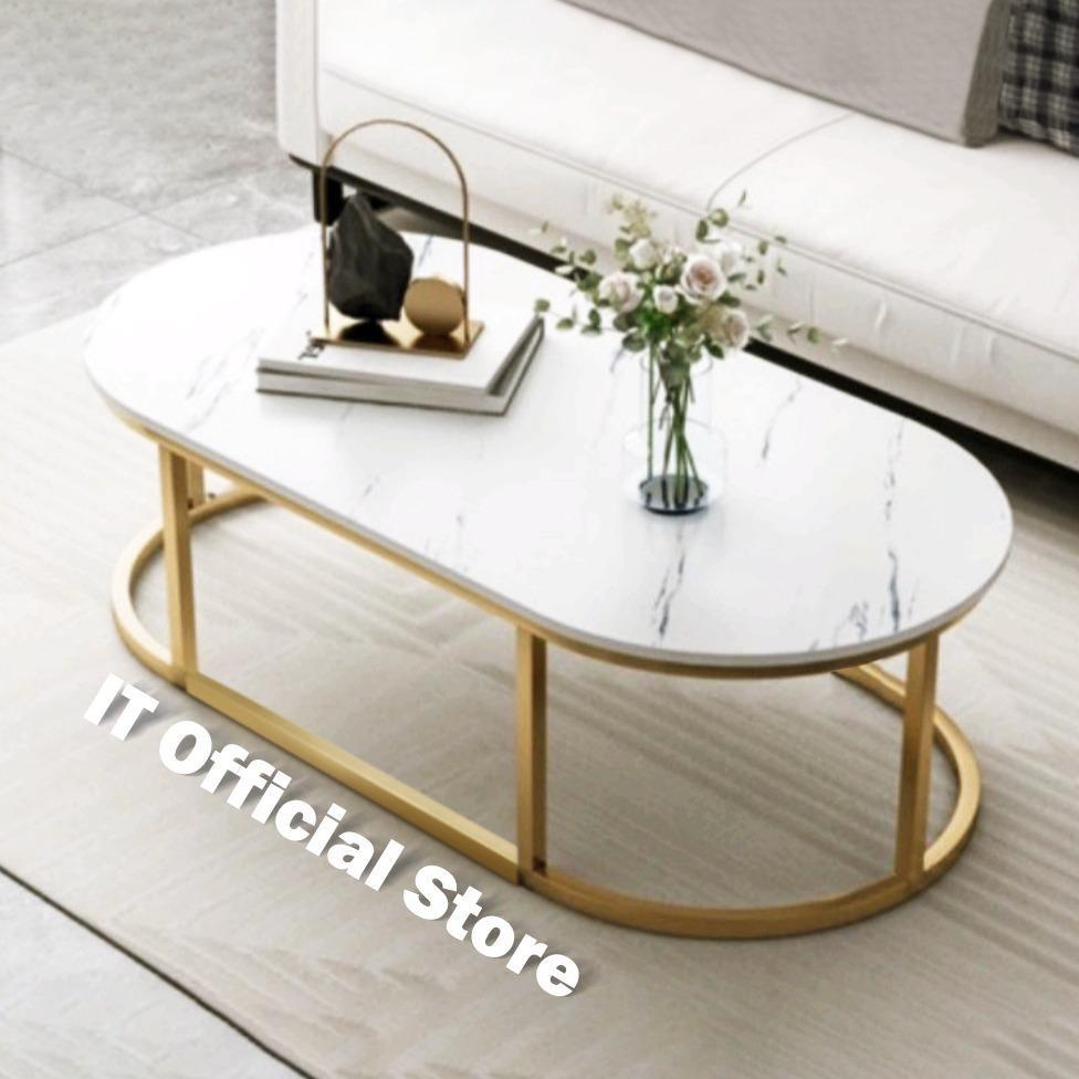 Meja Tamu Coffe Table Marmer besi furniture