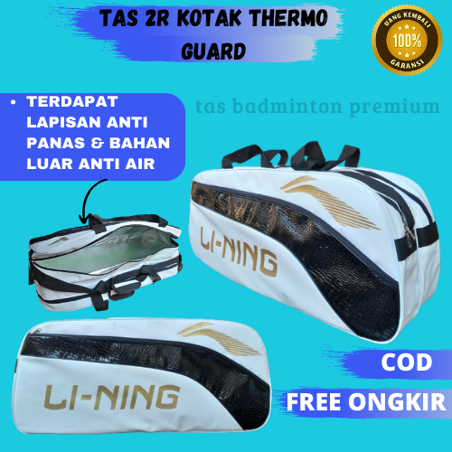 Tas Raket Badminton Bulutangkis 2 Resleting Kotak ThermoGuard high quality 1